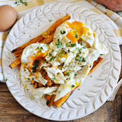 Spanish Broken Eggs With Sweet Potato Fries