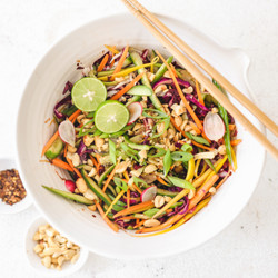 Crunchy Pad Thai Inspired Salad (vegan, Gluten Free, Oil Free)