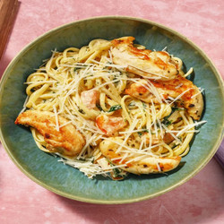 Easy Peasy Chicken Tetrazzini With Linguine