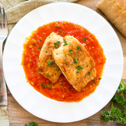 Crispy Fish With Tomato Sauce | Pescado Frito Con Salsa De Tomate Y Azafrán