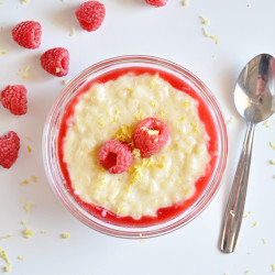 Raspberry Lemon Rice Pudding