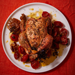 Slow-roasted Chicken With Anchovies And Tomatoes