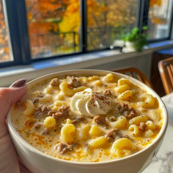 Macaroni Cheeseburger Soup