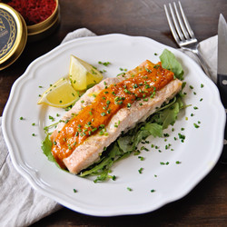 Oven-Roasted Salmon Recipe With Saffron Dijon Sauce