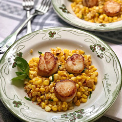 Scallops with Corn, Hazelnuts &amp; Brown Butter Chermoula | Alison Roman