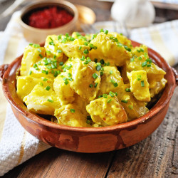 Roasted Spanish Potatoes With Saffron Garlic Mayonnaise