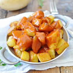 The Authentic Patatas Bravas Served In Madrid Spain