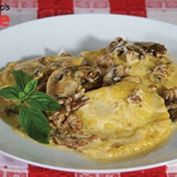 Ravioli With Cream Porcini Mushrooms And Sausage