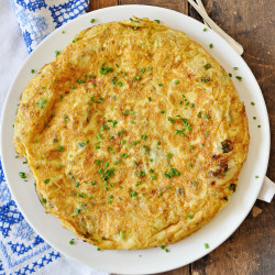 Spanish Tortilla Omelette With Mushrooms And Onions