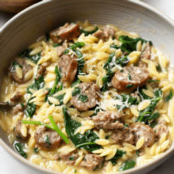 Sausage &amp; Spinach Orzo Delight