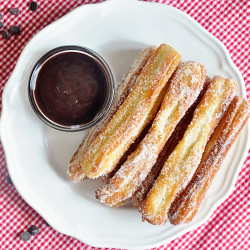 Spanish Churros With Homemade Chocolate Sauce