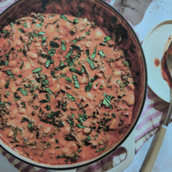 Tomato-basil Saucy Butter Bean Skillet