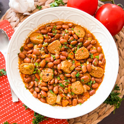 Spiced Pinto Beans With Sausage &amp; Vegetables