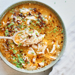 Toasted Orzo Chicken Soup (topped With Aunt Lily&apos;s Chili Oil)