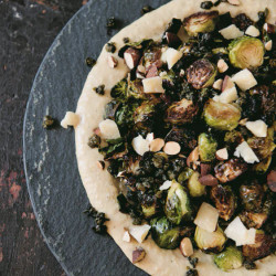 Crispy Brussels Sprouts With Tahini Caesar