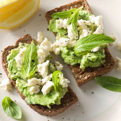 Avocado &amp; Feta Smash On Toasted Rye