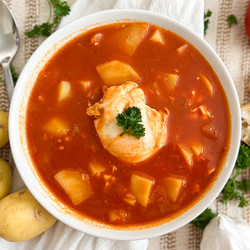 Tomato Soup With Potatoes &amp; Eggs