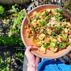 Pasta Salad With Zucchini, Sizzled Scallion, And Parmesan