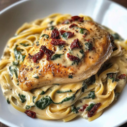 Tuscan Garlic Chicken with Creamy Spinach Pasta