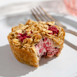 Breakfast Lemon, Raspberry, and Cream Cheese Oatmeal Cakes