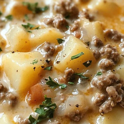 Crockpot Creamy Potato &amp; Hamburger Soup