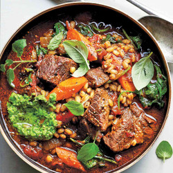 Slow-cooker Beef-barley Soup With Red Wine &amp; Pesto