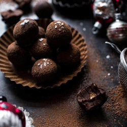 Salted Peanut Butter Caramel Chocolate Truffles.