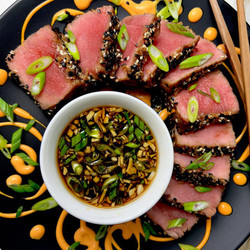 Sesame Crusted Ahi Tuna With Ginger Soy Dipping Sauce