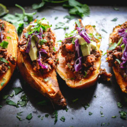 Paleo Chili Stuffed Sweet Potatoes