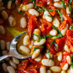 Roasted Tomatoes With White Beans