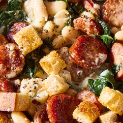 White Bean &amp; Smoked Sausage Skillet