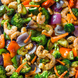 Easy One Pan Roasted Shrimp And Veggies