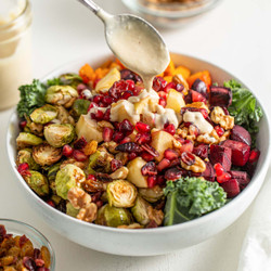 Fall Harvest Salad With Maple Tahini Dressing