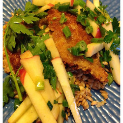 Breaded Pork Loin with Apple and Parsley Salad | Michael Symon