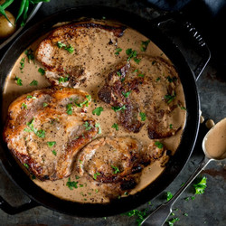 Pork Chops With Creamy Mustard Sauce