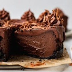 The Easiest Baked Vegan Chocolate Cheesecake (gluten Free)