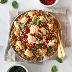 Simple Middle Eastern Freekeh With Cauliflower And Chickpeas
