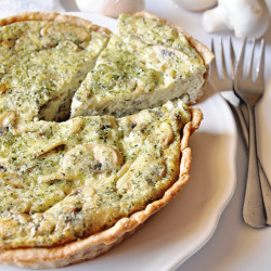 Mushroom Quiche With Herbs And Homemade Pie Crust