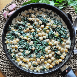 Chickpea Skillet With Greek Yogurt &amp; Spinach