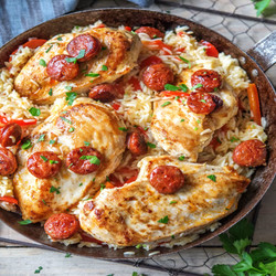 Spanish One-pan Chicken With Chorizo And Bell Peppers