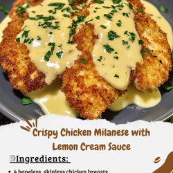 Crispy Chicken Milanese with Lemon Cream Sauce