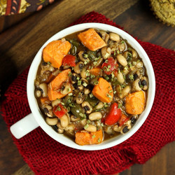 Smoky Sweet Potato Black-eyed Pea Soup