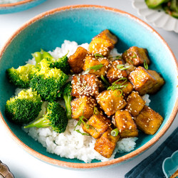 Pan-fried Teriyaki Tofu Bowl