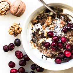 Cranberry Walnut Wild Rice Porridge