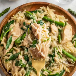 Asparagus High Protein Chicken Orzo