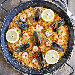 Cauliflower Rice Seafood Paella Recipe