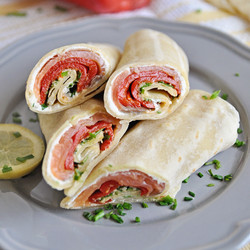 Homemade Wraps With Smoked Salmon &amp; Goat Cheese