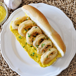 Fried Calamari Sandwiches With Saffron Aioli