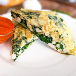 White Bean &amp; Spinach Omelette Recipe | Truita Amb Suc