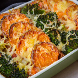 Tuna Sweet Potato Broccoli Bake